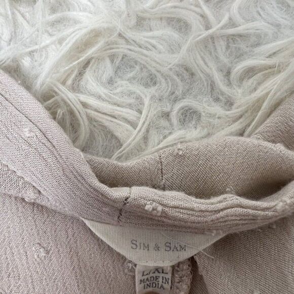 Sim & Sam Bohemian Dusty Pink Swiss Dot Open Front Cardigan Lightweight L/XL - Picture 6 of 9